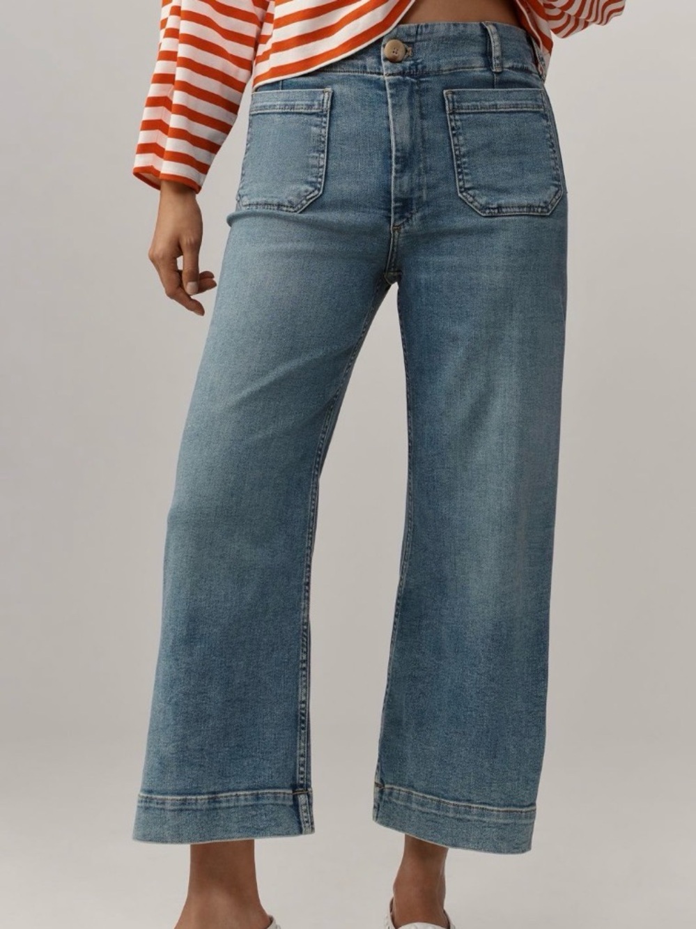 VGUC Anthropologie Maeve Colette Crop  High-Rise Wide-Leg Jean, sz 22W